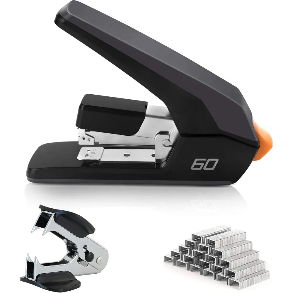 Easy heavy duty stapler, one touch stapler, easy to load ergonomic stapler
