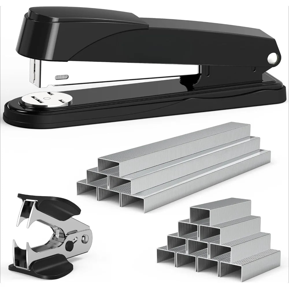 Metal stapler Heavy duty 50 page capacity, 1750 staples and staplers, desktop full stapler, no clogging