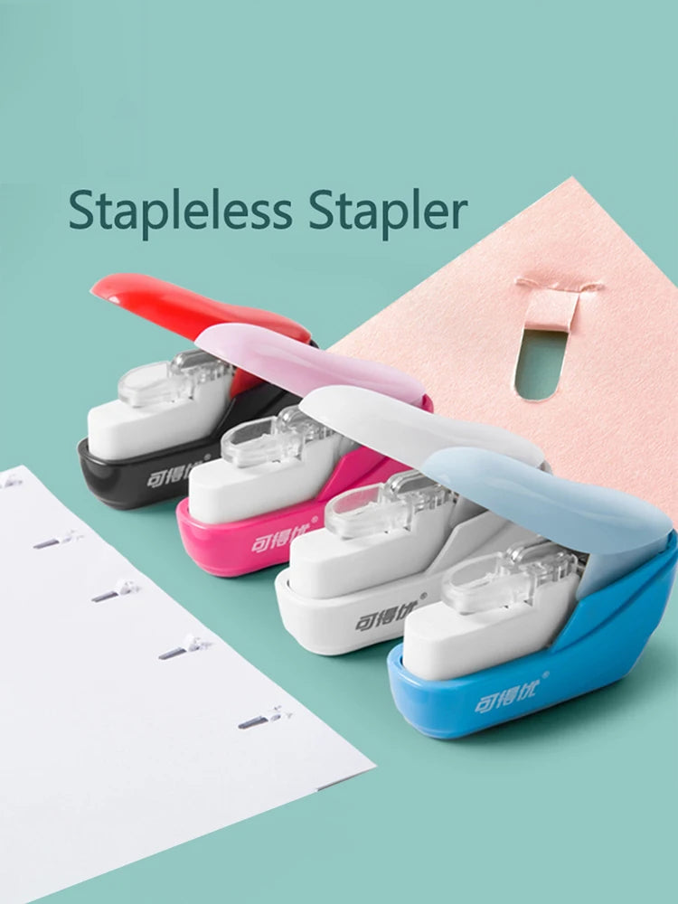 Portable Stapleless Stapler Book Paper Stapler Safe No Staples Stapler DIY Paper Binding School Office Supplies