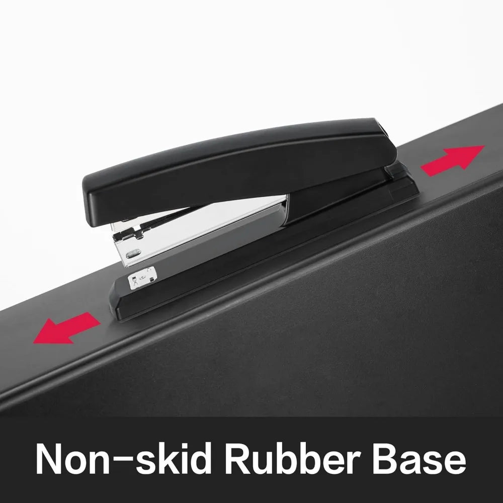 Desktop Stapler, 2 Pack, Office Stapler, 25 Sheet Capacity, Includes 2000 Staples and 2 Staple Removers, 2 Pack,Black