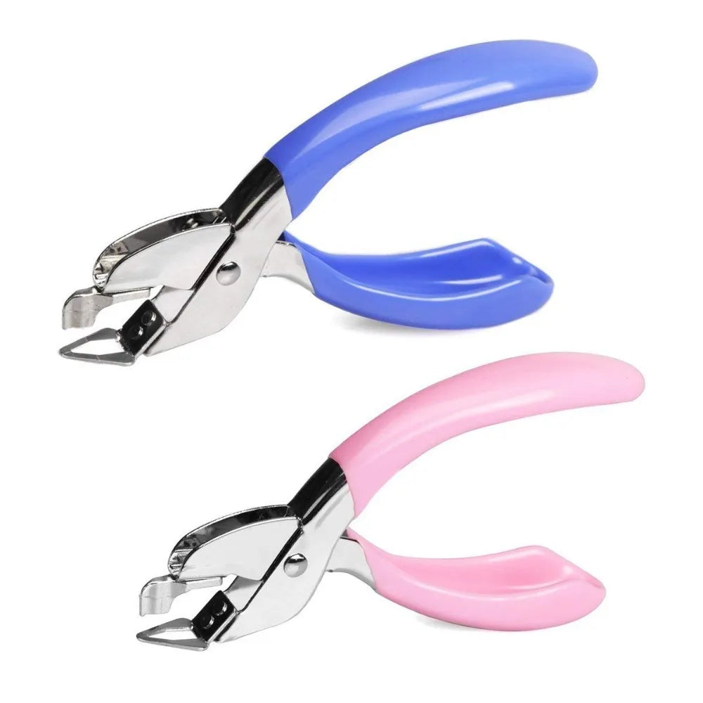 Stapler Stapler pull office stapler Portable comfortable energy saving, no damage to paper (pink and blue)