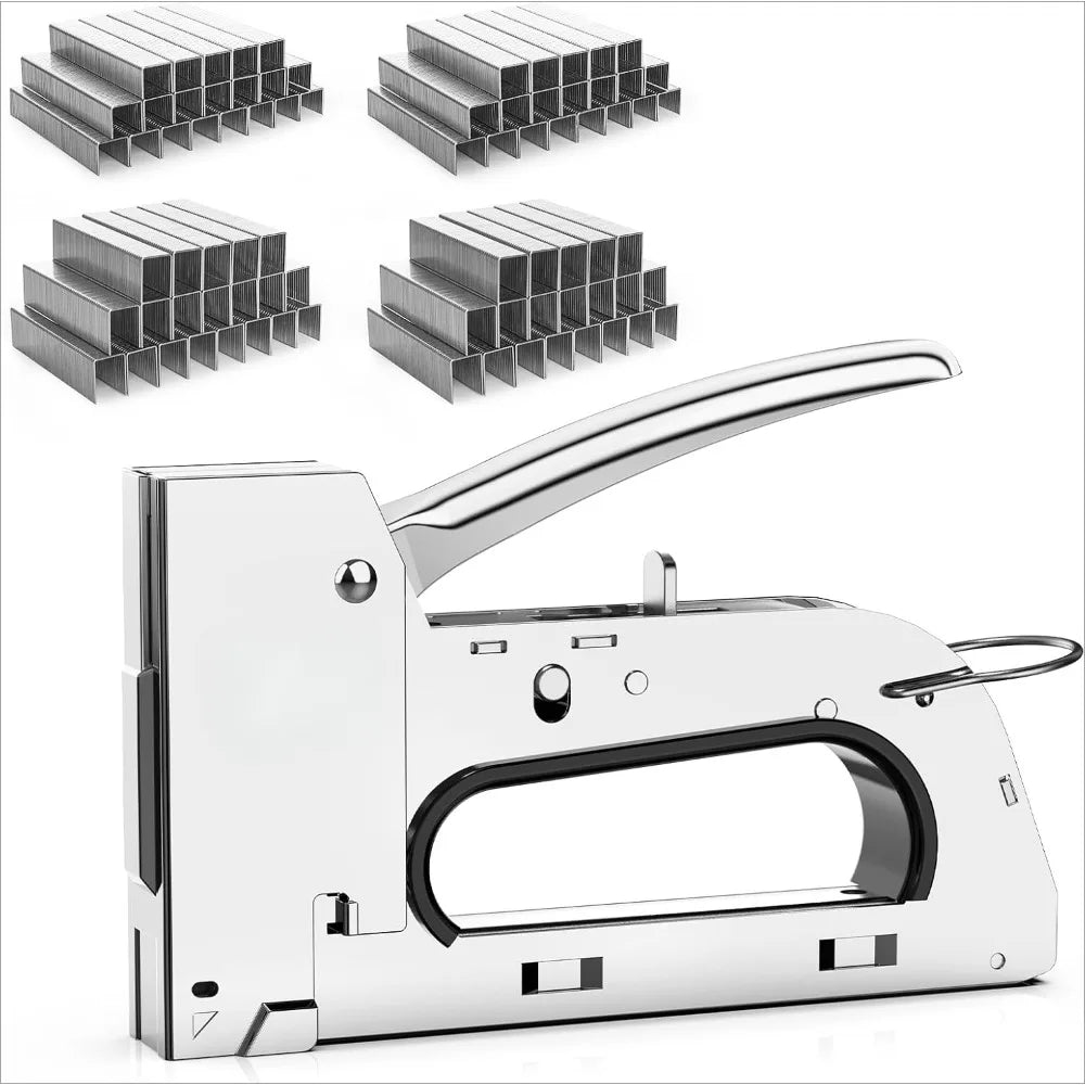 Staple Gun for Wood, All Steel Staple Gun with 4000Pcs Staples, Upholstery Staples Gun for Fixing Material, Decorating