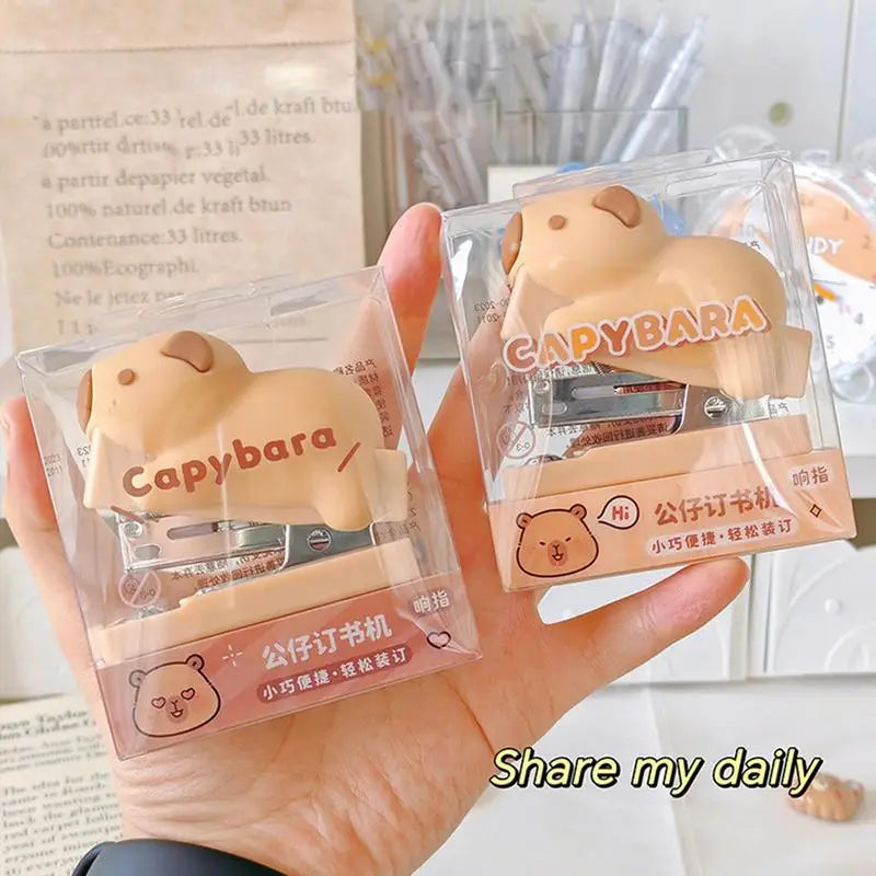 Desktop Stapler Capybara Cute Stapler For Students Multifunctional Stapler With Staple For Students School Supplies Workplace