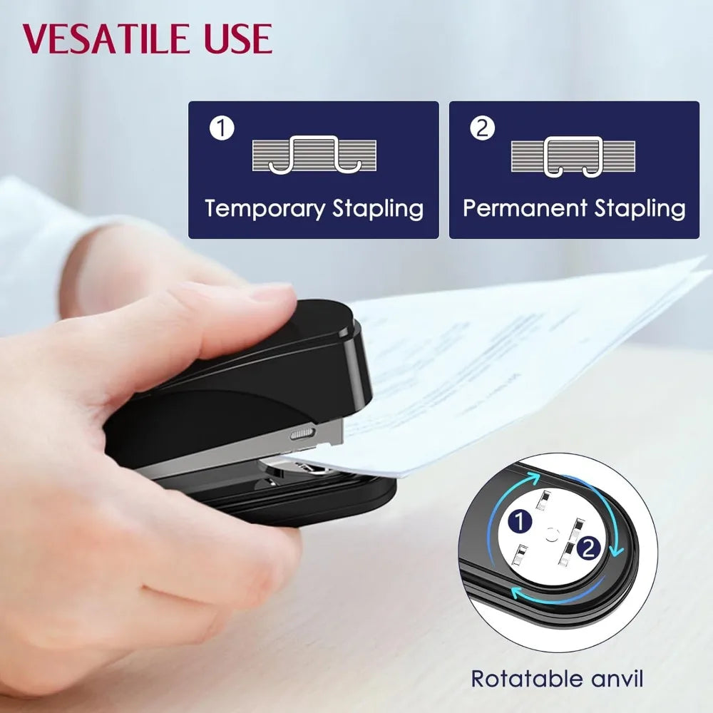 Metal stapler Heavy duty 50 page capacity, 1750 staples and staplers, desktop full stapler, no clogging