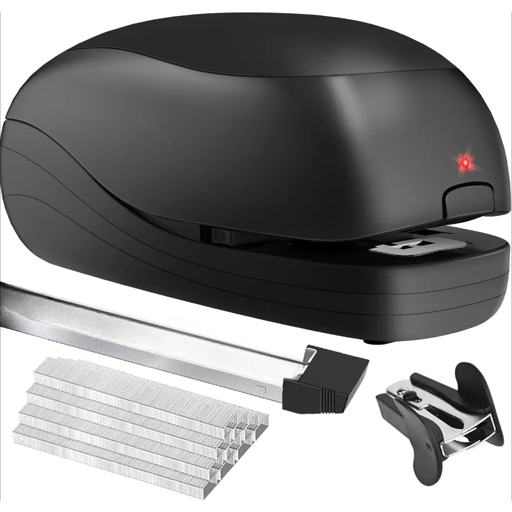 Electric stapler, electric stapler desktop, AC or battery powered stapler heavy duty, reload reminder and release button