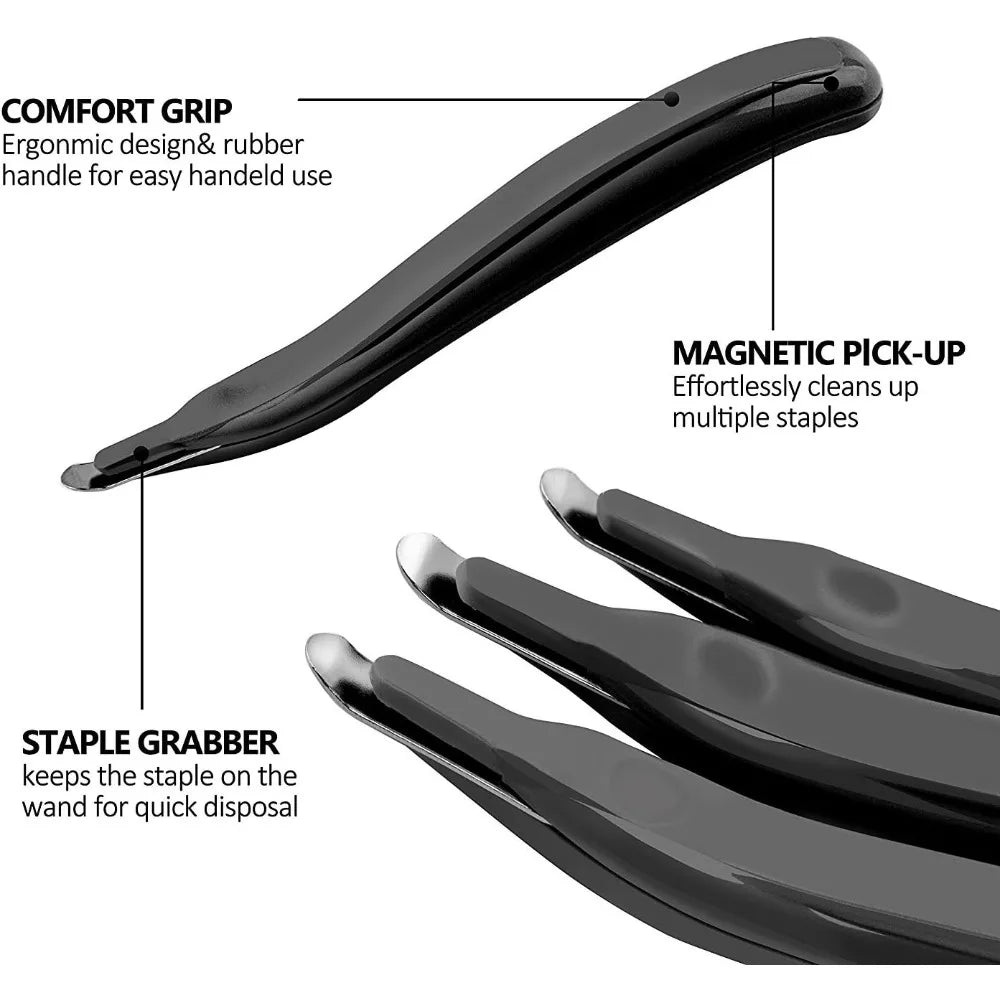 Magnetic Staple Remover Tool 4 Pack, Professional Stapler Removers Flat Staple Puller Stick for Classroom