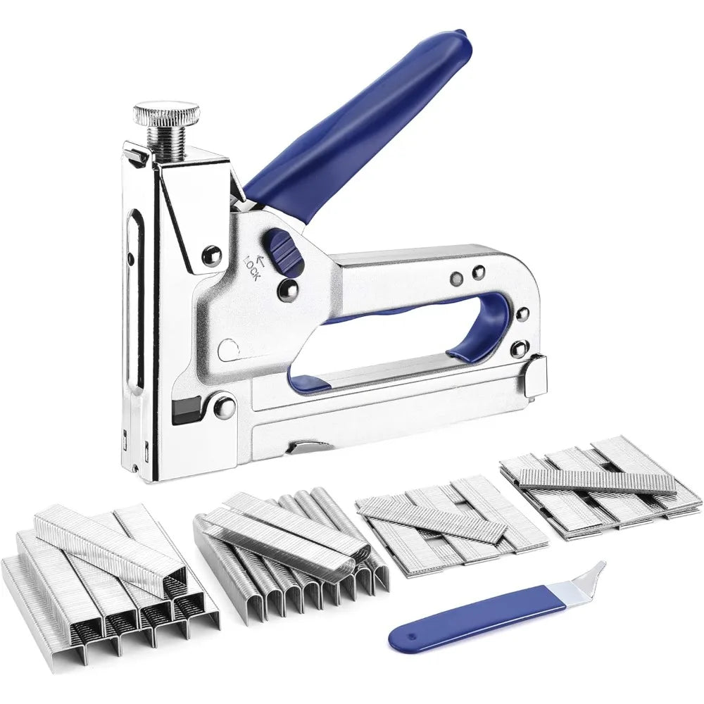 4-in-1 Staple Gun, Manual  2000 Counts Staples, Upholstery Stapler Nail Gun for Fixing Material