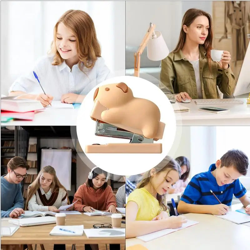 Desktop Stapler Capybara Cute Stapler For Students Multifunctional Stapler With Staple For Students School Supplies Workplace