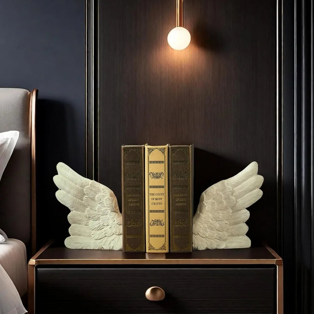 Home Decor Lucky Wings Statue Heavy book staples Elegant resin bookshelf room Office desk decor