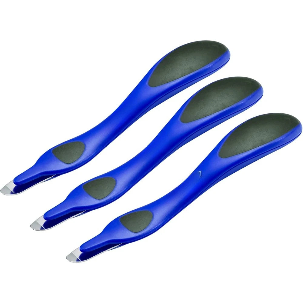 Professional Magnetic Easy Stapler tool, 3 packs of blue stapler drawbar for office homes and schools