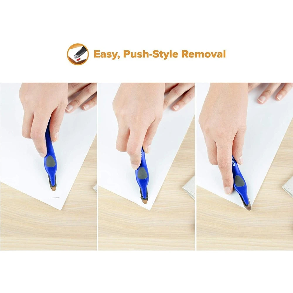 Professional Magnetic Easy Stapler tool, 3 packs of blue stapler drawbar for office homes and schools